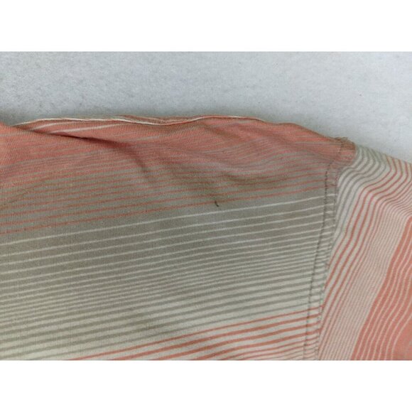 Safe Harbor Sportswear Men's Polo Orange Beige Striped Short Sleeve Retro Size L - Picture 8 of 16